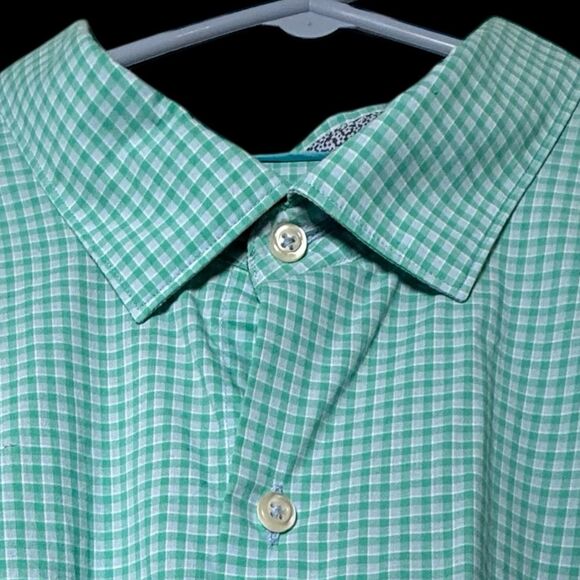 Tommy Bahama Men's XL Teal Gingham Casual Button-Down Shirt Long Sleeve‎ - Picture 2 of 10